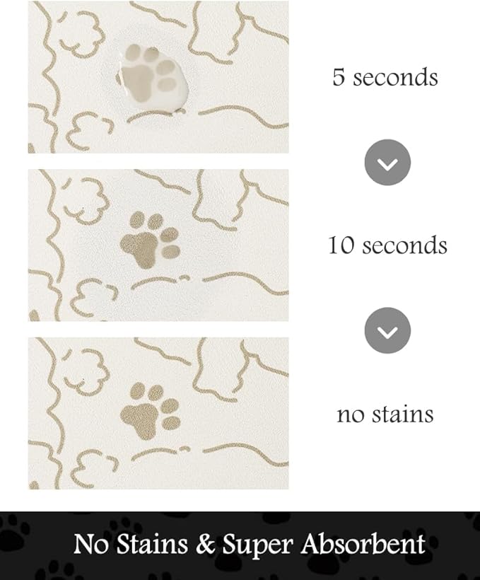 Pet Feeding Mat-Absorbent Dog Mat for Food and Water Bowl-No Stains Quick Dry Water Dispenser Mat-Dog Accessories Pet Supplies-Bowl for Messy Drinkers（FRAMEDOGS,23"x34"