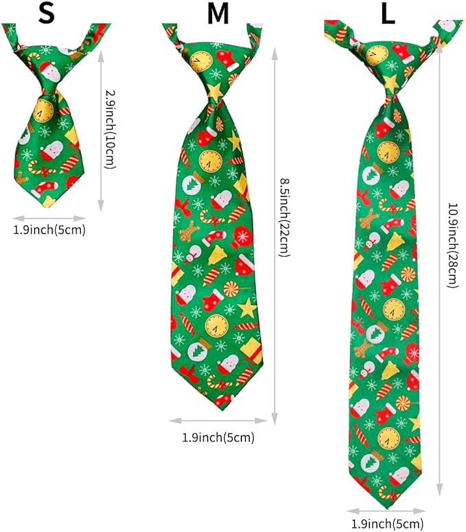 PET SHOW 10pcs Pack Christmas Small Dog Ties Neckties for Doggies Cats Adjustable Holiday Grooming Accessories Neck Ties Bowties Girl Boy Festival Costumes Puppies Party Gift Favor