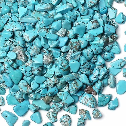YATOJUZI Turquoise Aquarium Gravel Rocks Bulk Wholesale Tumbled Crystals Stones Chips Crushed Reiki Energy Balancing Gemstones for Planters Vase Filler Fountain Fish Tank Potted Decor 0.44LB