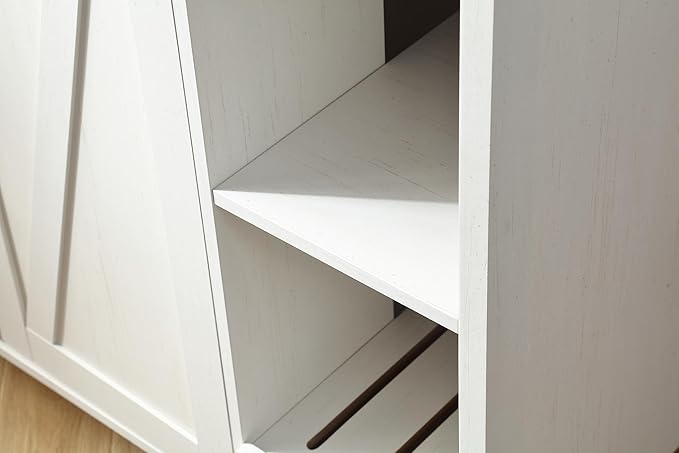 Cat Litter Robot Enclosure,for Placing Litter Robot 3/4,Power Outlet and Dog-Proof Shelf for Litter Robot Cabinet,Litter Collector for Automatic Litter Box Enclosure,Antique White