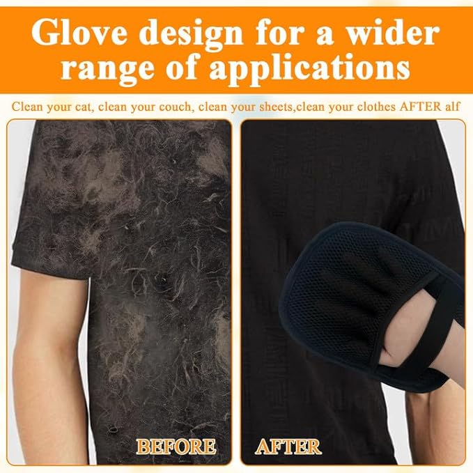 Electrostatic Pet Hair Removal Glove, Reusable Static Removal Gloves for Pets Hair, Versatile Pet Grooming Gloves for Couch, Furniture, Carpet, Car Seat