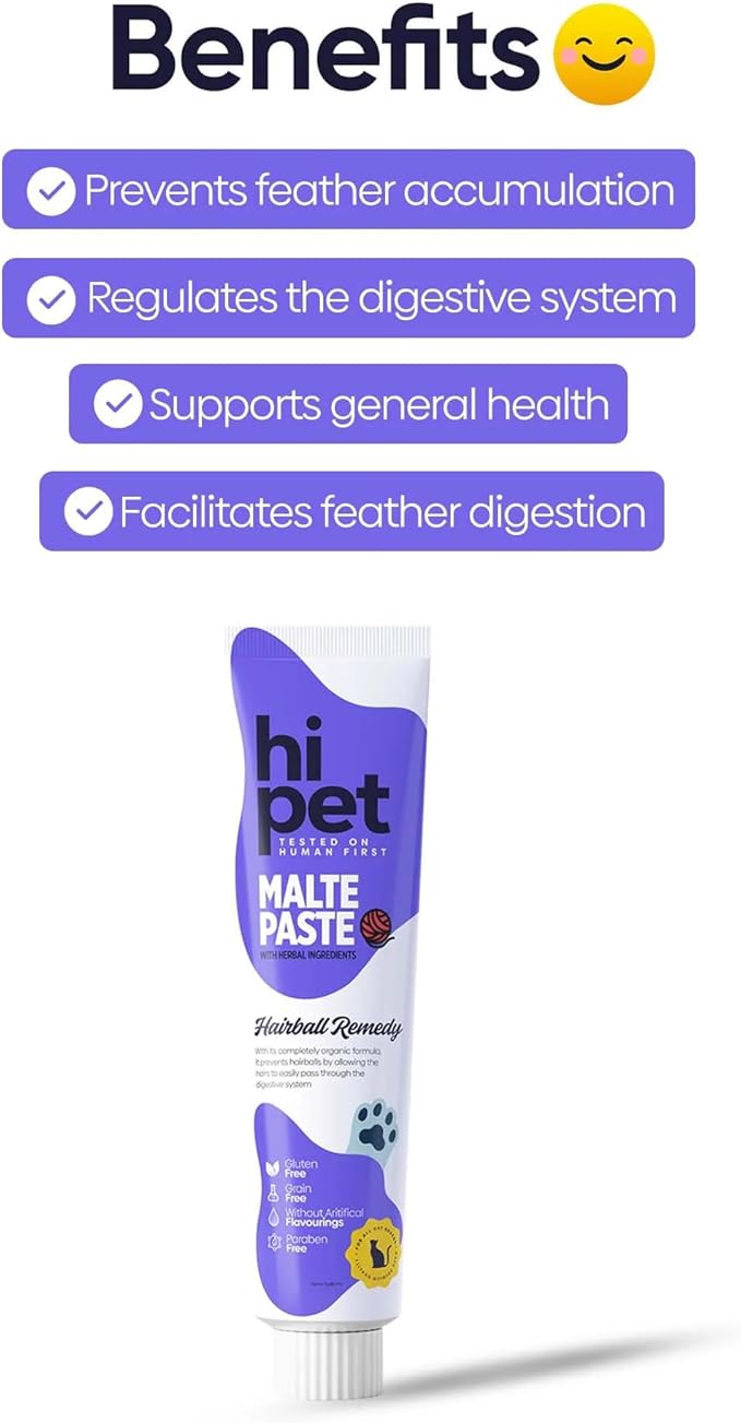 Anti-Hairball Malt, Cat Treats Lickable, Hairball Treatment for Cats, Supports Digestive System, 2.65 Oz (Pack of 1)