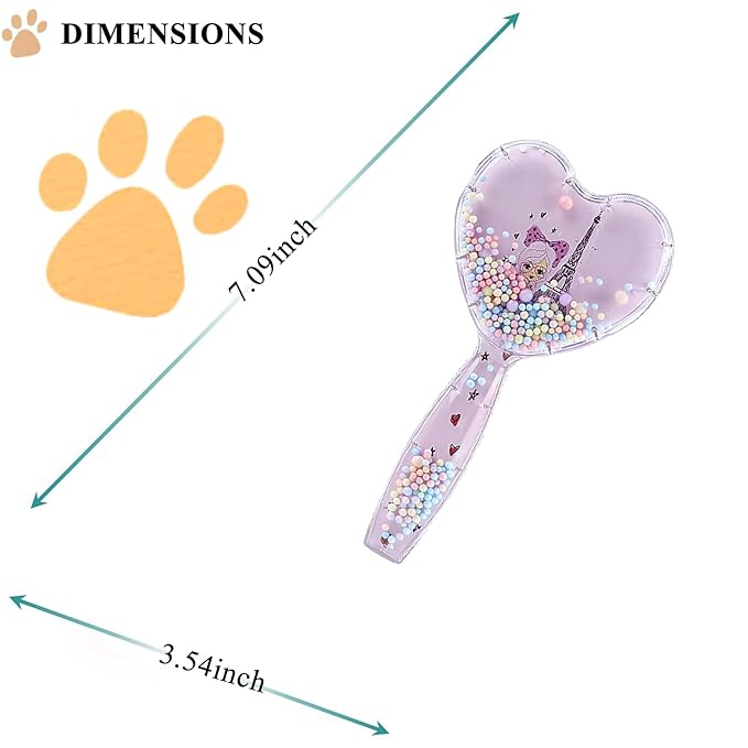 Small Dog Brush, Soft Dog Brush for Shih Tzus, Yorkies, Maltipoos, Maltese ， Love Shape Puppy Massaging Hair Brush, Cat Brush, for Small Dogs Cats Rabbits of All Hair Types (Purple)