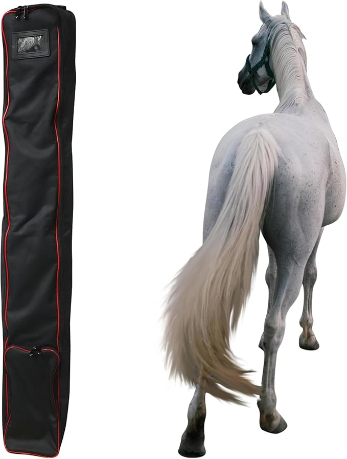 Asooll Horse Tail Extension,Horse Harness Bag,Black