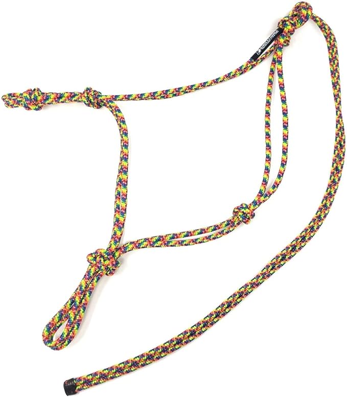 Horse Rope Training Halter - 4 Knot 1/4" Stiff Halter Cord - Used by Famous Trainers Multiple Sizes Multiple Colors