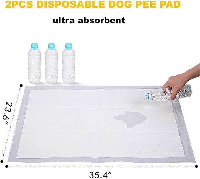 MEEXPAWS XL Dog Grass Pad With Tray - Artificial Potty for Balcony, New Generation Instant-Penetration, Litter Box With Hemmed Edge, Disposable Pee Pad