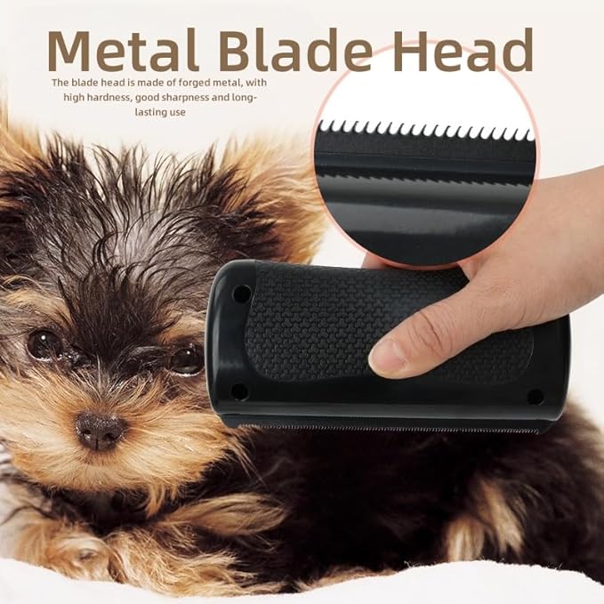 Deshedding Brush for Dogs & Cats - Dual-Head Pet Grooming Tool with Ergonomic Handle, Gentle Hair Removal Brush for Horses, Rabbits