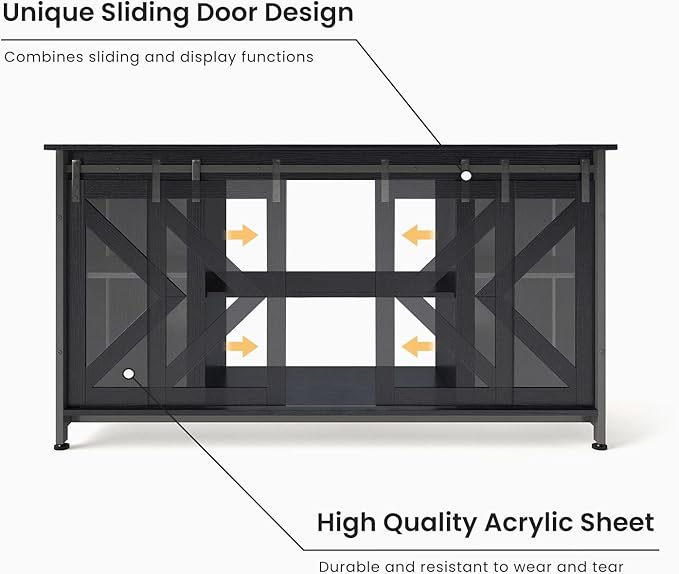 55-75 Gallon Aquarium Stand Heavy Duty Steel Frame, Fish Tank Cabinet with Accessories Storage for Reptile Terrarium & Turtle Tank - 1000lbs Capacity (Grey)