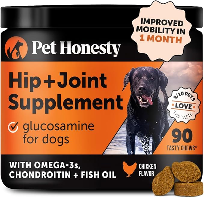 Hip & Joint Health - Glucosamine for Dogs Soft Chews, Joint Supplement for Dogs with Glucosamine Chondroitin, MSM, Turmeric, Anti Inflammatory, Support + Mobility (Chicken 90ct)