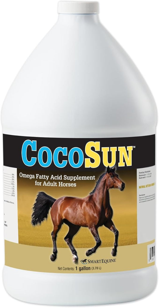 Uckele by SmartEquine CocoSun™ Oil Omega Horse Supplement | Omega 3, 6, 9 Supplements Ideal for Healthy Skin & Shiny Coats | Horse Supplements for Weight Gain | 1 Gallon