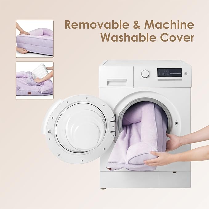 EHEYCIGA Orthopedic Dog Bed for Small Dogs, Waterproof Memory Foam Small Pet Beds with Sides, Non-Slip Bottom and Egg-Crate Foam Medium Dog Couch Bed with Washable Removable Cover, Lilac