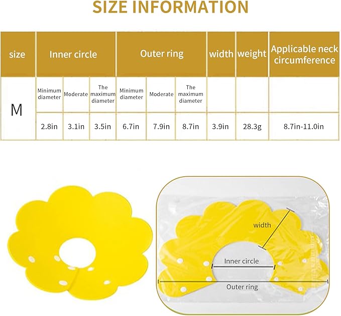 3-Pack Cat Recovery Collar - Sunflower Neck Cone, Anti-Licking, Prevents Biting & Scratching (Pink, Orange, Yellow) (M)