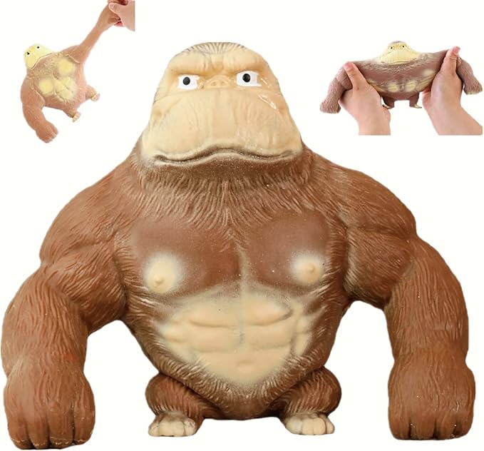 Stretchy Glue-Sand Filled Rubber Gorilla, Soft Decompression Doll, Squishy Monkey, High-Elastic Stretchable, Decompression Toy for Adults and Children