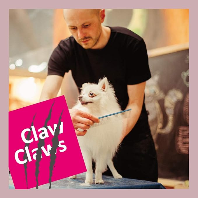 Greyhound Comb with Oval Handle for Dogs and Cats, Removing and Shedding Matted, Tangled Hair, Metal Comb with Stainless Steel Pins, Detangling Grooming Tool, Pet Comb (20% Fine Spacing)…