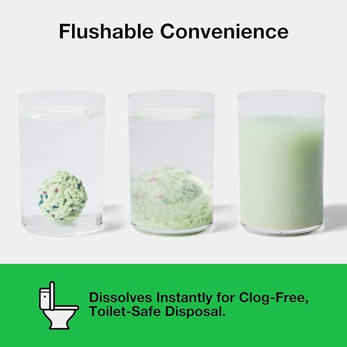 VETRESKA Tofu Cat Litter,Natural Kitty Litter Strong Clumping Flushable Cat Litter Pellets Ultra Absorbent,Odor Control,Dust-Free,Low Tracking Eco-Friendly Tofu Litter,Greentea(5.5lb×2bags)