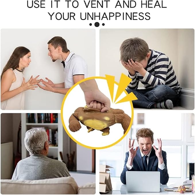 Stretchy Glue-Sand Filled Rubber Gorilla, Latex Gorilla Soft Decompression Doll Toy,Squishy Monkey Toy, Animal High-Elastic Stretchable, Decompression Toy for Adults and Children (Gorilla-S)