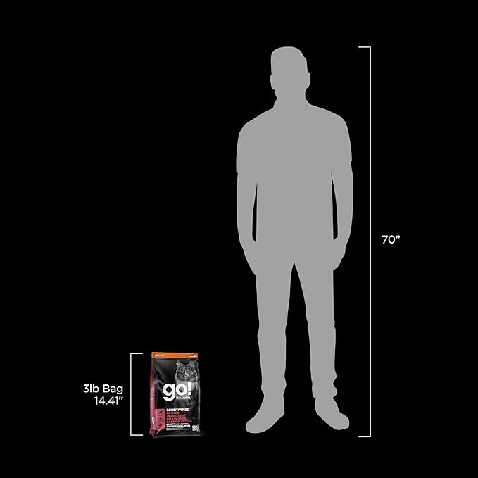 Go! Solutions Sensitivities Limited Ingredient, Grain-Free Dry Cat Food, Salmon Recipe for Sensitive Stomach, 3 lb Bag