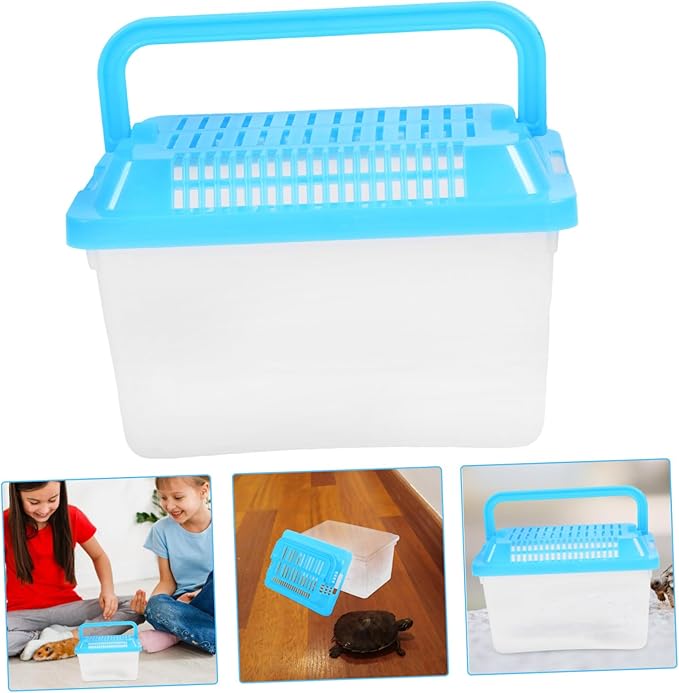 Transparent Plastic Turtle Fish Tank, Reptile Carrier, Feeding Tank, Glass Containers, Amphibia Container, Terrarium, Hamster Cages, Reptiles Commodity Mini