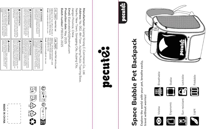 Pecute Cat Backpack Carrier, Large Space Cat Bubble Backpack, Breathable Cat Carrier, Shaded Dog Backpack Carrier, Ergonomic 3D Design for Travel, Hiking, Suitable for Shopping, and Vet, Green