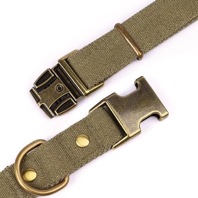 PET ARTIST Dog Collar for Large Dogs, Soft Padded Premium Nylon Dog Collar with Quick Release Metal Buckle, Durable & Adjustable Pet Collars for Boy Gifts, Green, L (Fit 15-22")