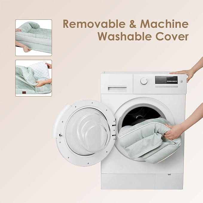 EHEYCIGA Orthopedic XL Dog Beds, Waterproof Memory Foam Dog Bed for Extra Large Dogs, Non-Slip Bottom and Egg-Crate Foam Big Pet Couch Bed with Washable Removable Cover, Sage Green