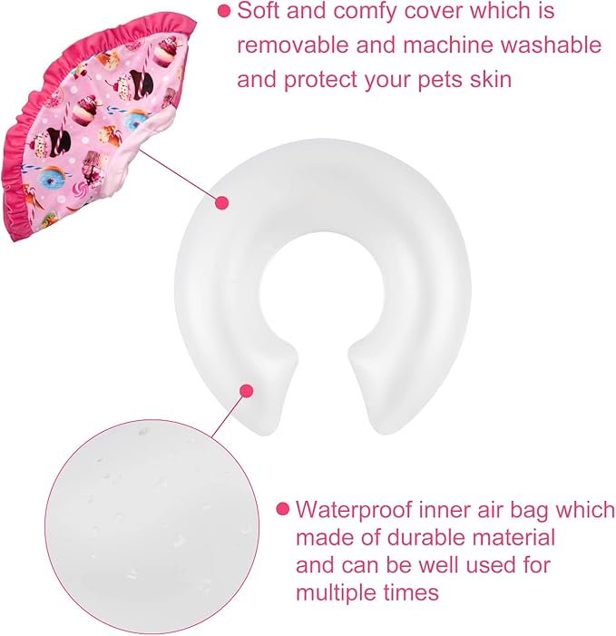 CuteBone Inflatable Dog Collar Alternative for Large Dogs After Surgery-Double Adjustable Neck Range P23SO00102L