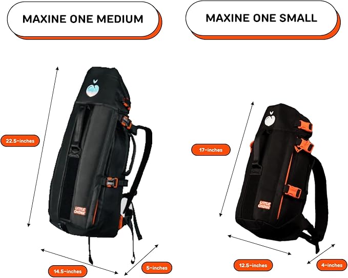 The Maxine One Medium Dog Carrier by Little Chonk | Dog Backpack Carrier for Medium Sized Breeds | Adjustable Front Facing Pet Carrier for Travel | Dog Hiking Backpack - Bark After Dark Black