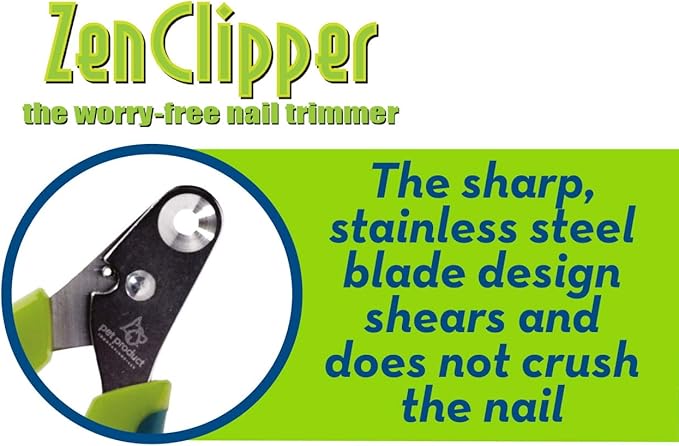 Zen Clipper Pet Nail Clipper for Dogs – Dog Nail Trimmer for Safer Pet Grooming Care - Clean, Quiet, and Easy-to-Use Stainless Steel Claw Trimmer - (4mm Hole)