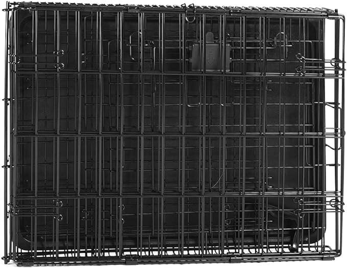 Amazon Basics Durable, Foldable Metal Wire Small Dog Crate with Tray, Single Door, 24 x 18 x 20 in, Black