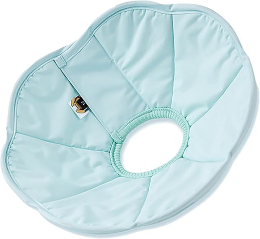 Touchdog Foldable Dog Cone Collar for Cats & Dogs - Adjustable Soft Recovery Collar with Waterproof PU Coating, Lightweight Design, 24.5cm/9.6in Wide Barrier (Blue, XS)