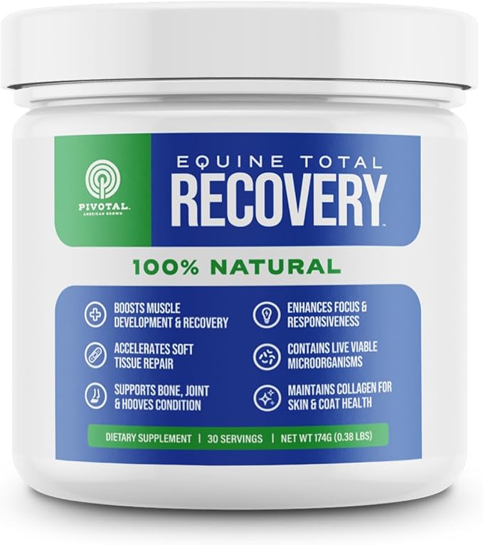 Pivotal Power+ Horse Supplement (174g/0.38lbs - 30 Servings) - 9 Equine Amino Acids Plus Probiotics for Horses - No Added Sugar, No Soy, No Fillers - Horse Joint Support Supplement, White
