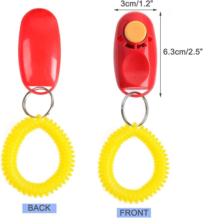 Rocutus 10-Piece Colorful Pet Training Clickers with Wrist Strap - Train Dogs, Cats, Horses & More