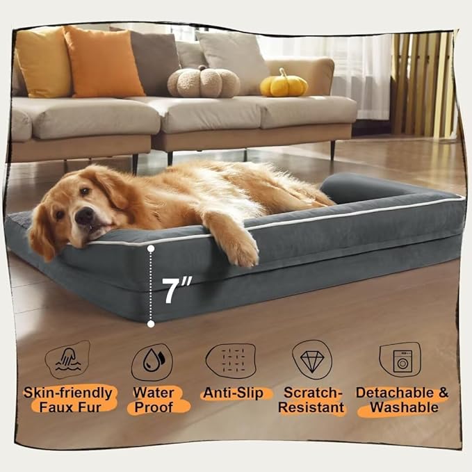 Small Dog Bed and Cat Sofa Waterproof Orthopedic Dog Beds for Small Dogs Cat Bed Comfy Pet Couch Sofa Beds with Washable Removable Cover & Non-Slip Bottom