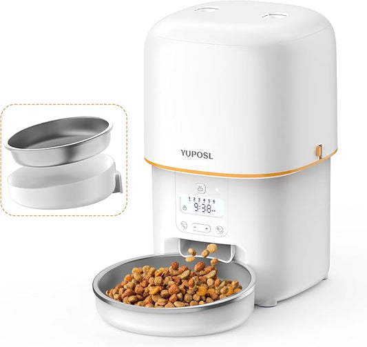 Automatic Cat Feeders - 3L Cat Food Dispenser Easy to Use, Timed Automatic Pet Feeder with Over 180-day Battery Life, 1-6 Meals Dry Food Programmable Portion Control Also for Dogs
