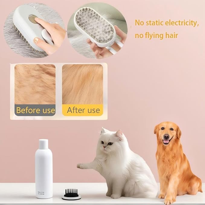 Cat Hair Brush, Dog Hair Brush, Cat Steam Brush, Rechargeable Steam Brush for Cats and Dogs, Skin Friendly Deshedding Grooming Tool for Dogs Cats With Pet Supplies Accessories