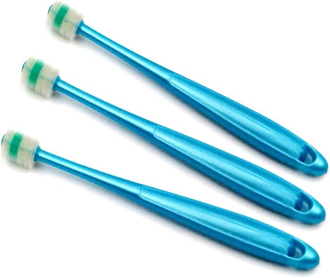 H&H Pets 360-Degree Bristle Toothbrush for Dogs and Cats - Super Soft Nylon bristles Tooth Brush, Puppy Supplies, Dog Brush Set, Pet Supplies Dog Grooming Kit Eco-Friendly (3-Count Pack)