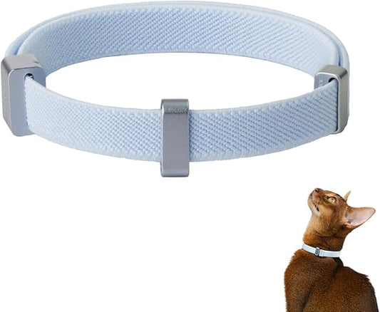 Safety Cat Collar Pro - U.S. IDA Gold Awarding Design, Elastic Quick Release Cat Collar with Buckle Non Breakaway - Lightweight for Kitten All Small Large Cats (Sierra Blue, S 5.9-11.8")