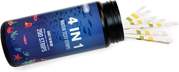 200 Aquarium Water Test Strips - For Fish Tank or Pond - Best Budget Aquarium Water Test On Amazon! - High Accuracy - Tests for Nitrate, Nitrite, PH, and Water Hardness - Veteran Owned Company!