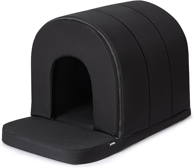 Orthopedic Dog House - Outdoor Waterproof Dog Shelter w/Porch - Indoor Pet House w/Egg-Crate Foam - Cooling - Machine Washable - Ideal for Medium Breeds & Fits 30-Inch Crate - 29"x18"