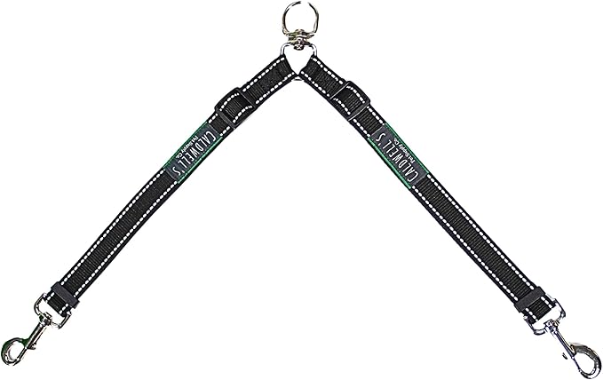 Caldwell's Pet Supply Co. Leash Coupler, Two Dog Leash Splitter to Split Leashes for Walking 2 Dogs, Tangle Free Double Dog Leashes Connector, Adjustable Attachment for Medium or Large Dogs