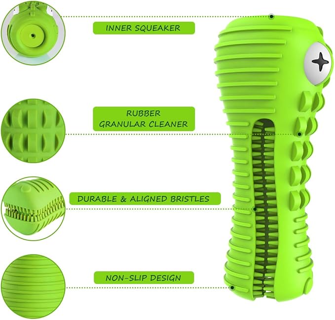 Dog Toys for Aggressive Chewers Large Medium Breed, Indestructible Dog Toothbrush Chew Toys, Squeaky Interactive Tough Extremely Durable, Dogs Toys to Keep Them Busy