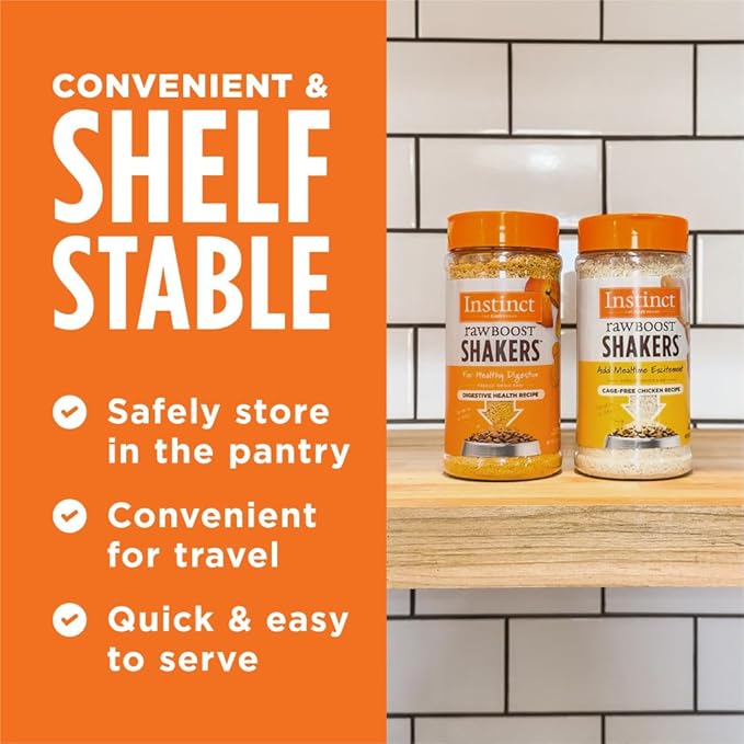 Instinct Raw Boost Shakers, Freeze-Dried Powder, Cat Food Topper - Digestive Health, 5.5 oz. Bottle