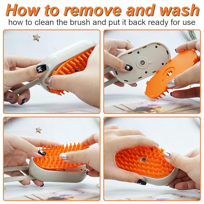 Cat Steam Brush for Shedding - 2025 New Cat Grooming Brush With Steam, Rechargeable Steam Pet Brush for Dogs and Cat,Anti-Static Steam Pet Brush,Massage, Cleaning, Shedding & Combing All In One