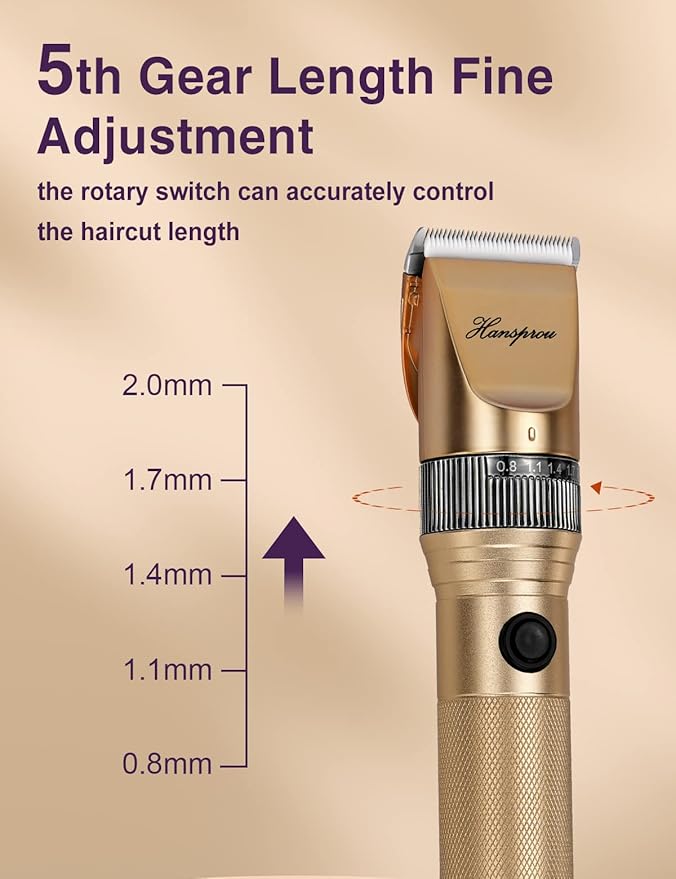 Dog Grooming Clippers, Professional Dog Clipper for Thick Coat 12V Plug-in Pet Trimmer High Power Pet Clippers Low Noise with Guard Combs Brush for Dogs Cats and Other Animal