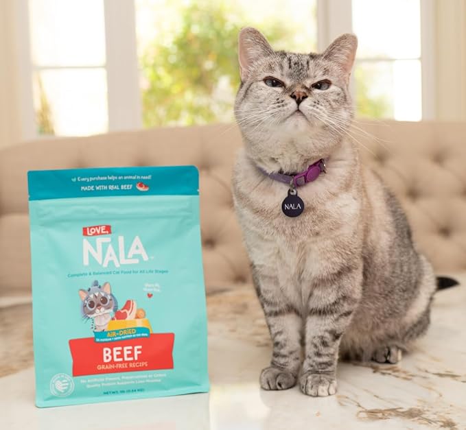 LOVE, NALA - Beef Air Dried Cat Food - Award Winning - Made in USA - Complete & Balanced Cat Food for All Life Stages- 1 Bag - 1 lb.