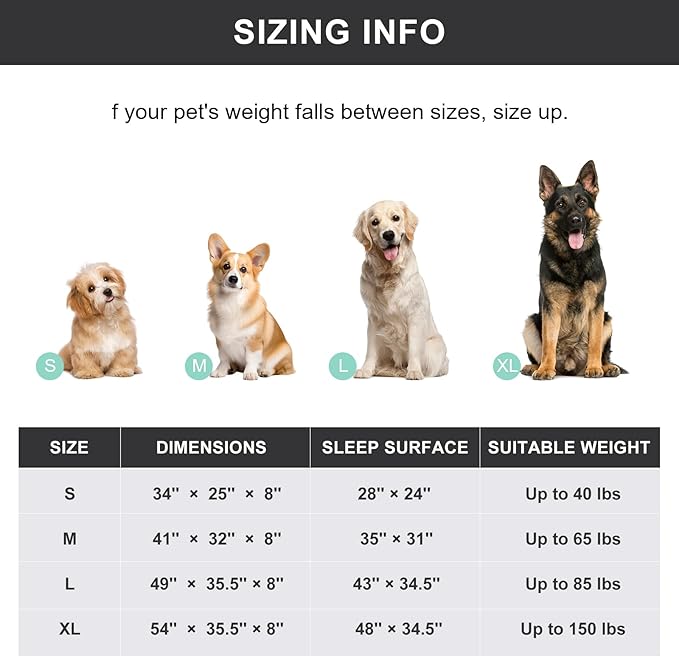 Cooling Elevated Dog Bed for Extra Large Dogs with Non-Slip Floor Protectors & Breathable Mesh, XL Raised Indoor & Outdoor Dog Cot Hammock, 54" L x 35.5" W x 8" Th, X-Large, Grey