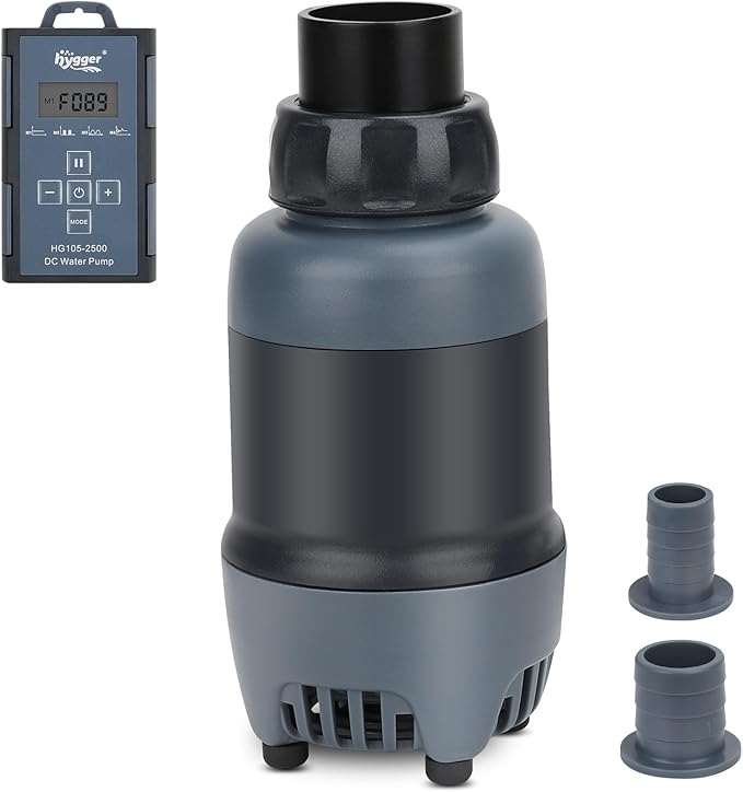 hygger 24V DC Aquarium Water Pump, 660GPH 30W 9.8FT Submersible Pump With Controller, Water Fountain Pump with 3 Nozzles for Fish Tank, Pond, Aquarium, Statuary, Hydroponics