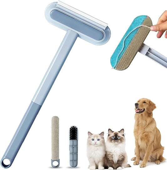Cat Hair Remover 4-in-1 Multi-Functional Pet Hair Remover Brush,17.7Inch, Reusable Washable Lint Cleaner for Dog and Cat Hair, Gentle on Furniture, Sofas, Pet Beds, Bedding, Carpets, Clothing