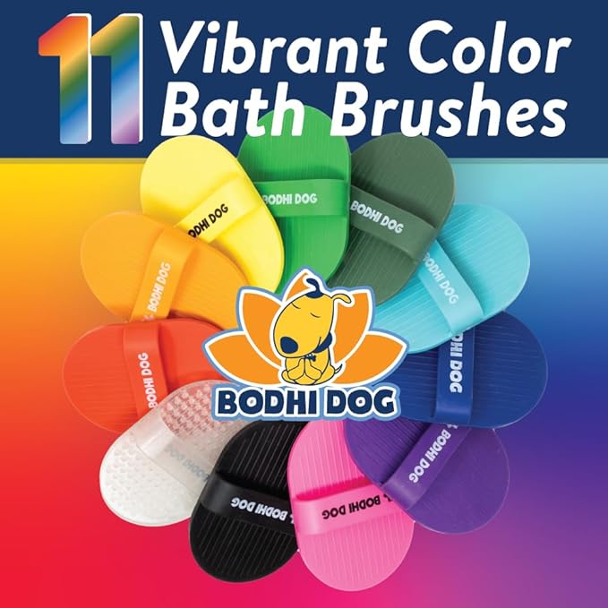 Bodhi Dog Shampoo Brush - Pet Grooming & Bath Supplies for Dogs and Cats - Bath Brush for Long & Short Hair - Premium Scrubber for Shower, Bathing & Massage (One Pack, Red)
