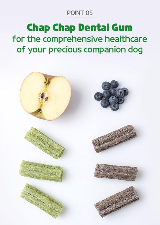 SSOMDALPET Chap Chap Dental Gum for Dogs, 30 Chews | Soft & Chewy, Dental Care Treat, Large Pack, Joint & Bone, Eye & Skin, Gut & Probiotics Options (30 Count, Joint & Bone (Green/Apple))